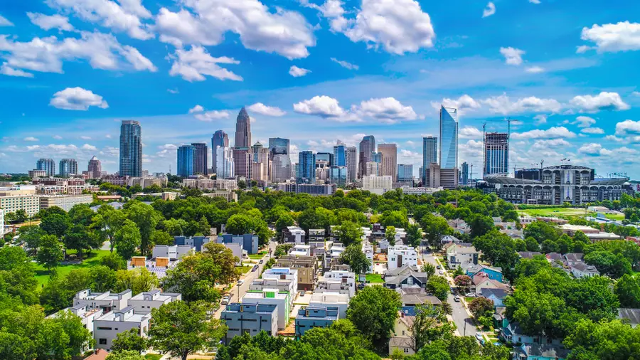 Aerial view of Charlotte, NC